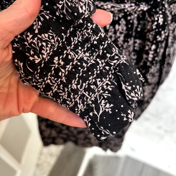 Boden Cotton Jersey Smocked Milkshake Leaf Sprig Fall Floral Size 6 R Dress - Picture 5 of 6